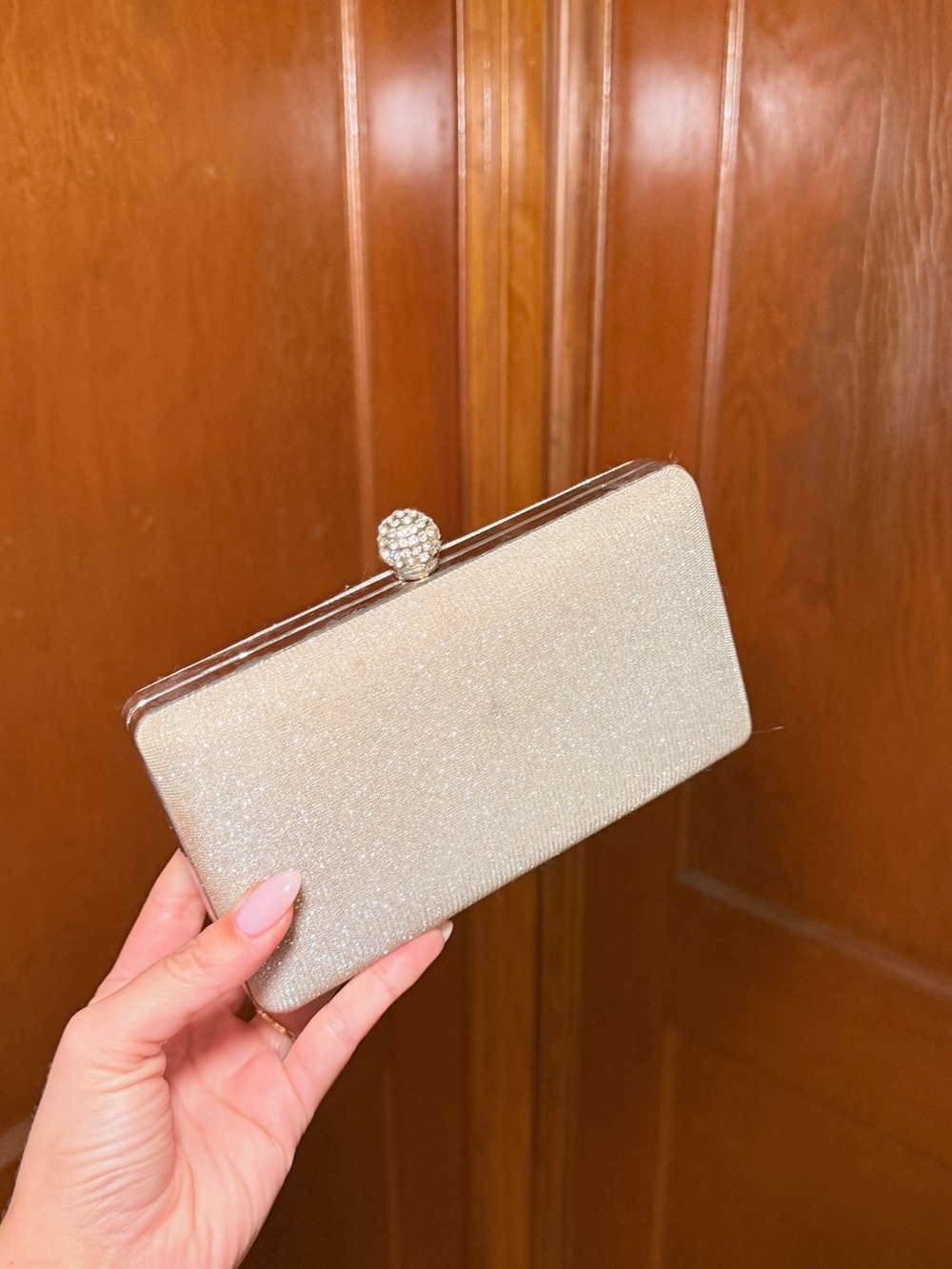 Elegant Sparkle Clutch Bag - Silver